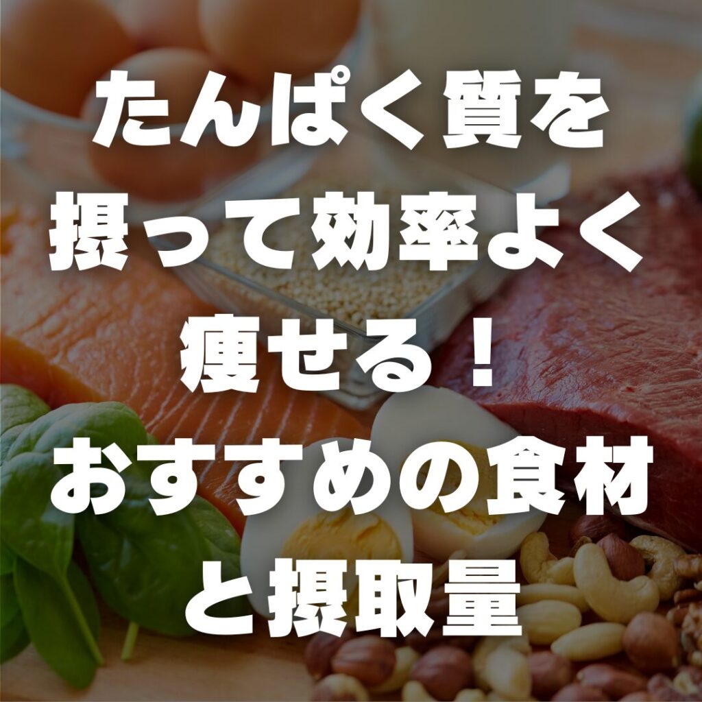 たんぱく質を摂って効率よく痩せる！おすすめの食材と摂取量